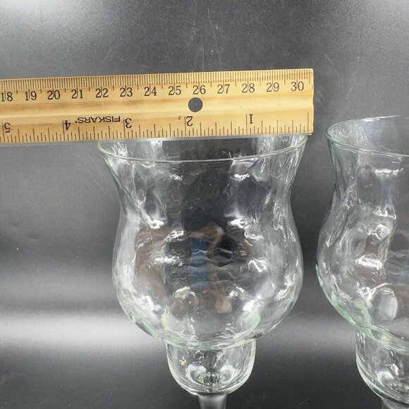 Vintage Venetian Clear Optic Tall Course Candle Holder Hurricane Votive Italy 2 - Picture 4 of 12